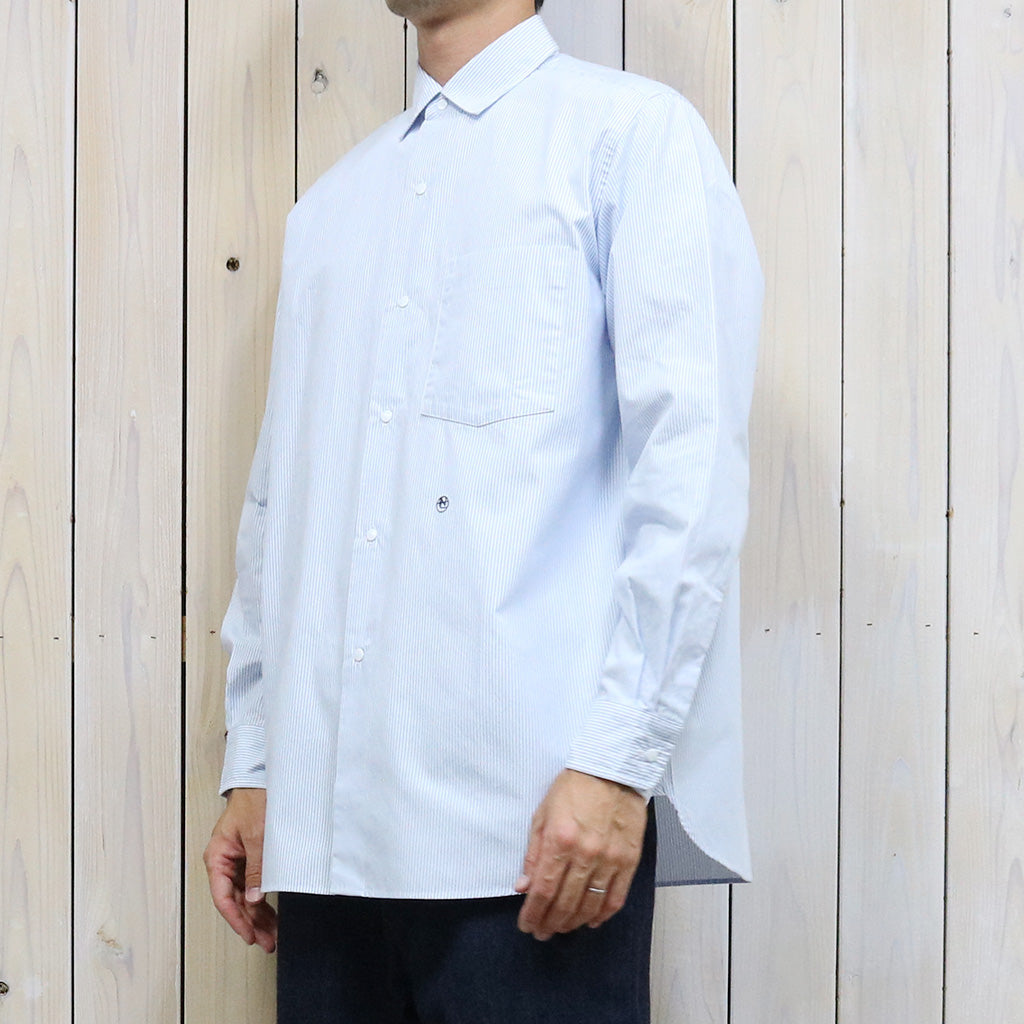 nanamica『Regular Collar Stripe Wind Shirt』(Sax)