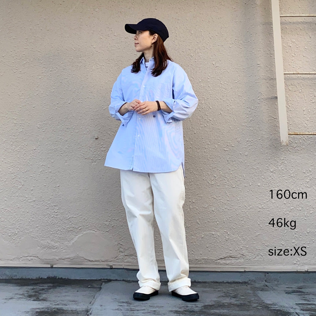 nanamica『Regular Collar Stripe Wind Shirt』(Sax)