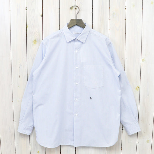 nanamica『Regular Collar Stripe Wind Shirt』(Sax)