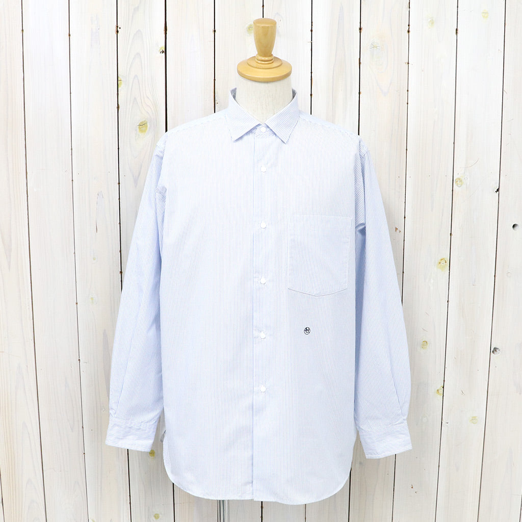 nanamica『Regular Collar Stripe Wind Shirt』(Sax)