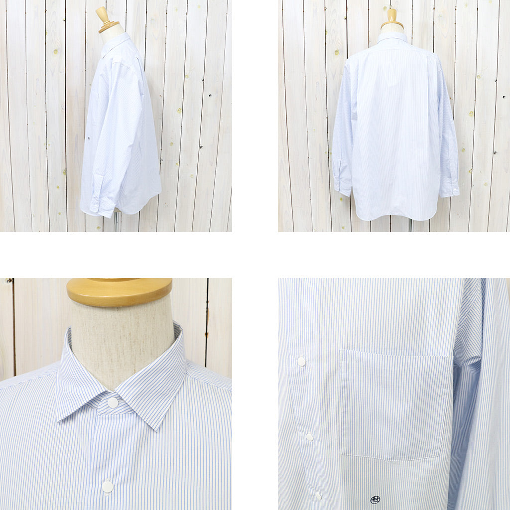 nanamica『Regular Collar Stripe Wind Shirt』(Sax)