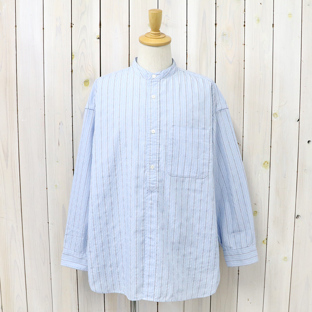 nanamica『Band Collar Dobby Stripe Shirt』(Sax)
