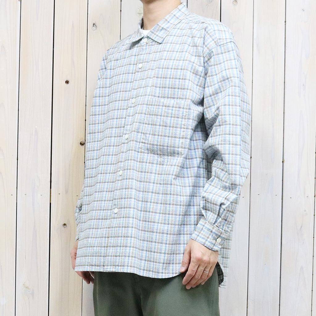 nanamica『Cotton Silk Euro Check Shirt』(Sax)