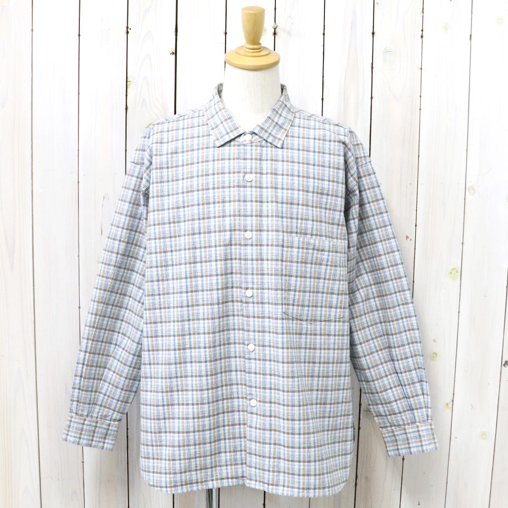 nanamica『Cotton Silk Euro Check Shirt』(Sax)