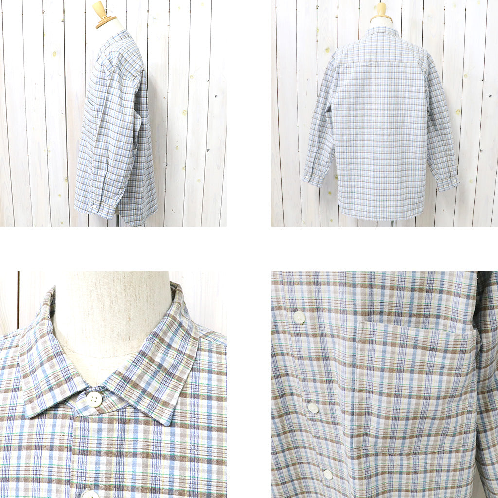 nanamica『Cotton Silk Euro Check Shirt』(Sax)