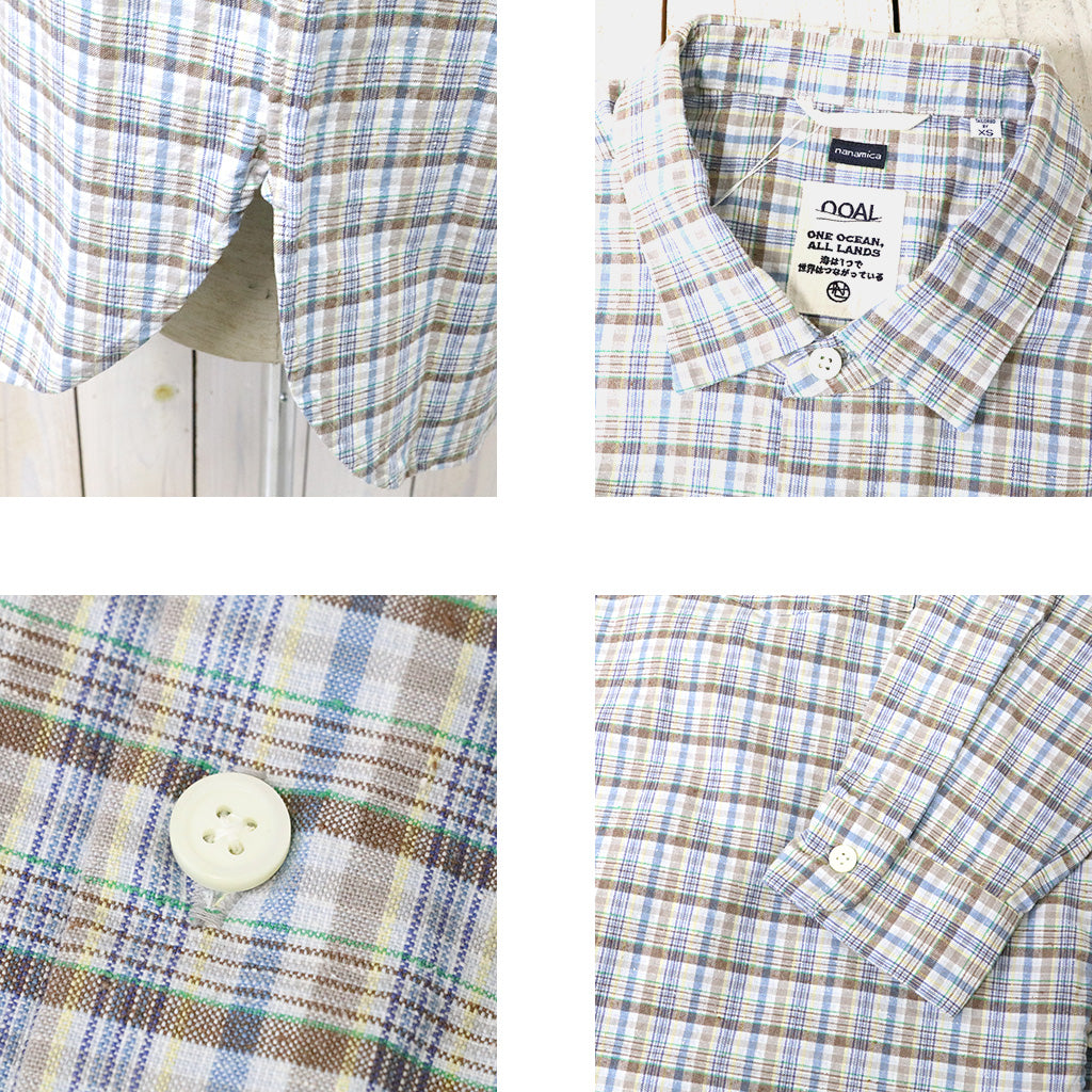 nanamica『Cotton Silk Euro Check Shirt』(Sax)