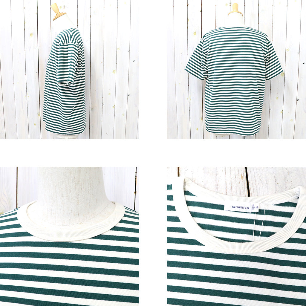nanamica『COOLMAX Stripe Jersey Tee』(Green/Natural)