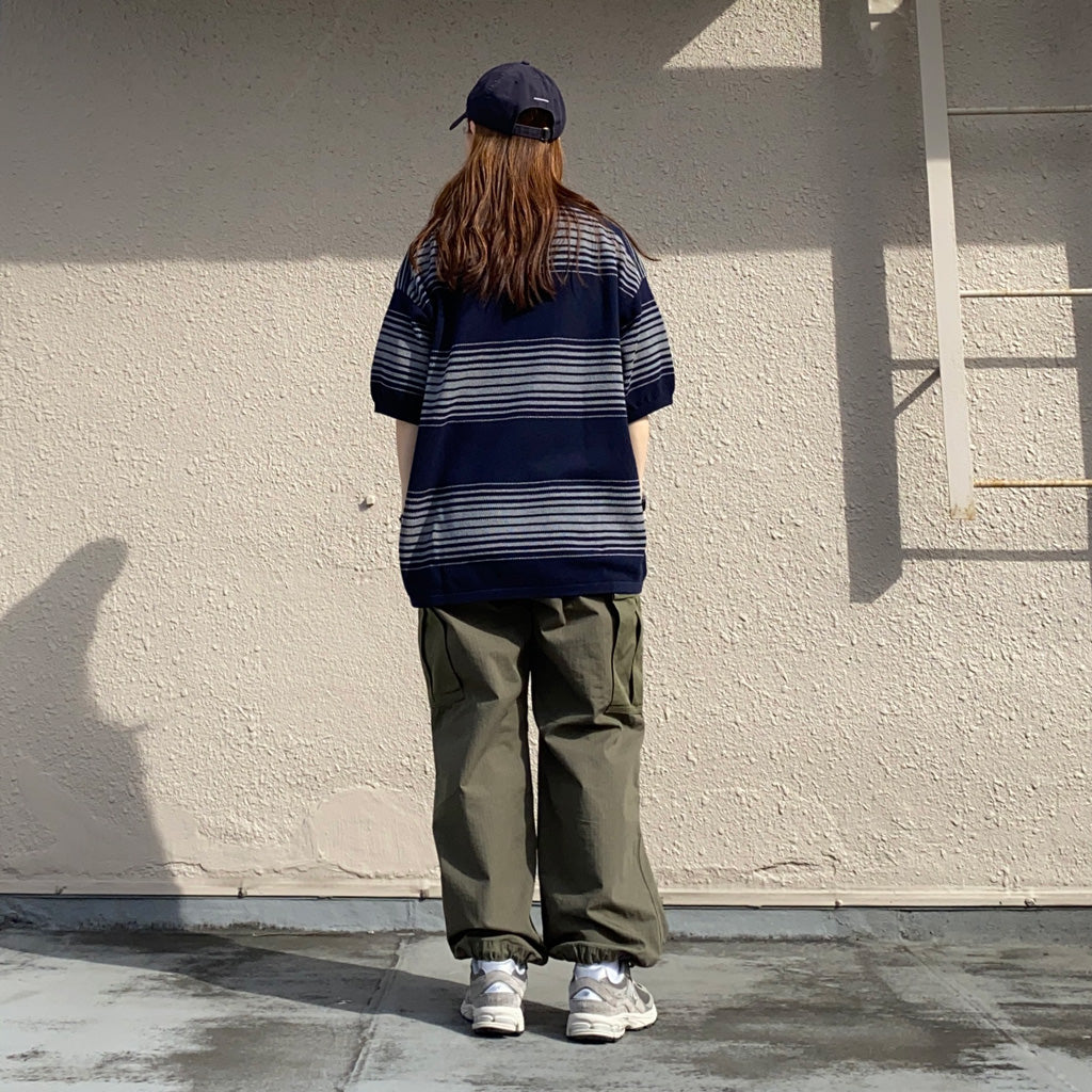 nanamica『Stripe Polo Sweater』(Navy)