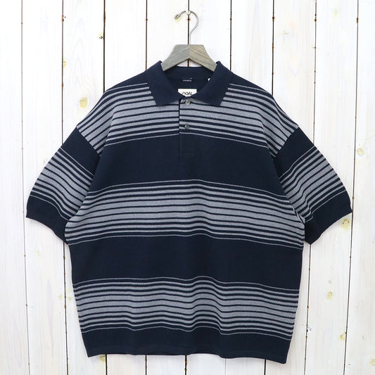 nanamica『Stripe Polo Sweater』(Navy)