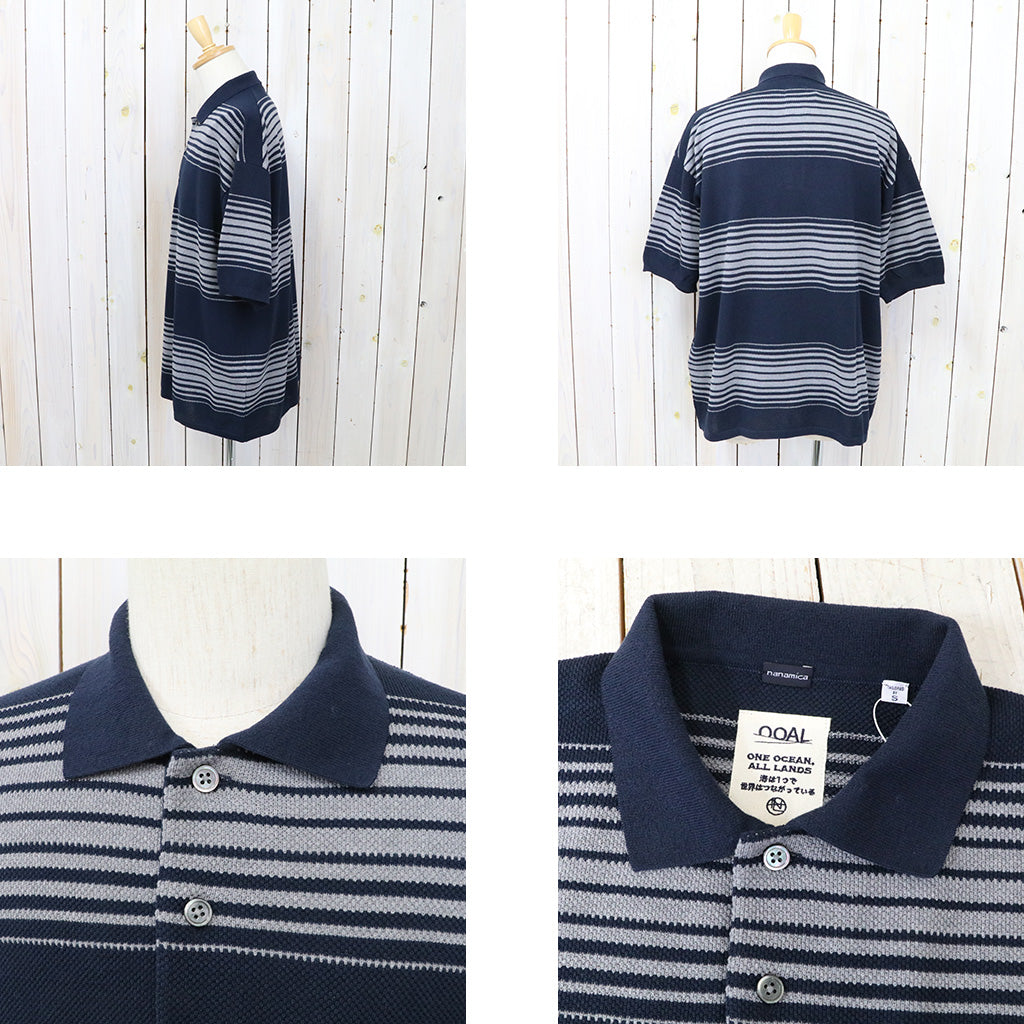nanamica『Stripe Polo Sweater』(Navy) – Reggieshop