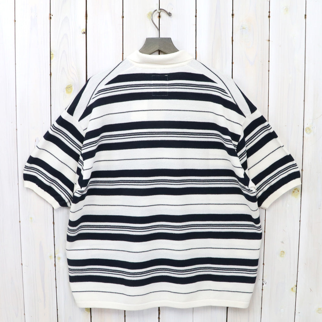 nanamica『Stripe Polo Sweater』(Ecru)