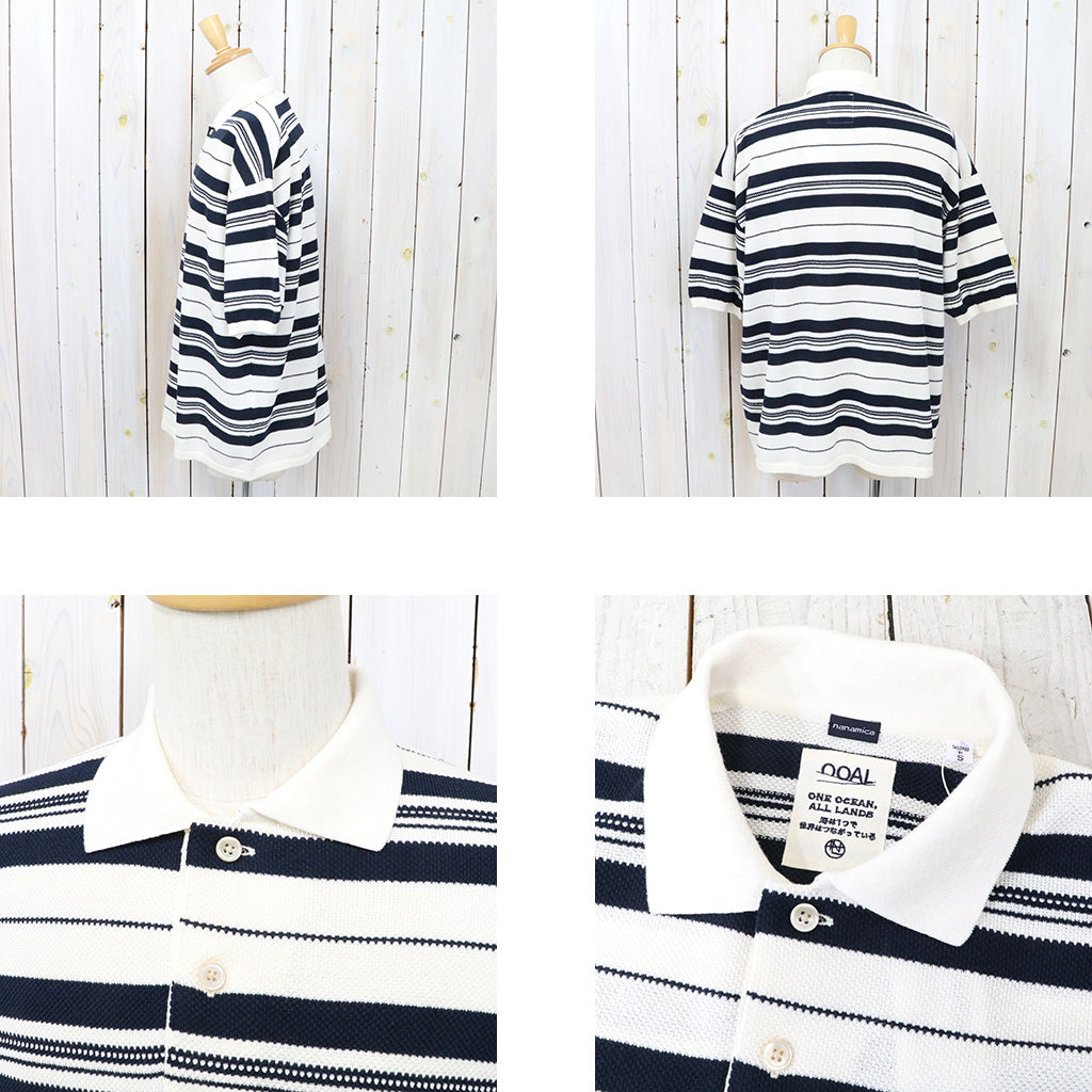 nanamica『Stripe Polo Sweater』(Ecru)