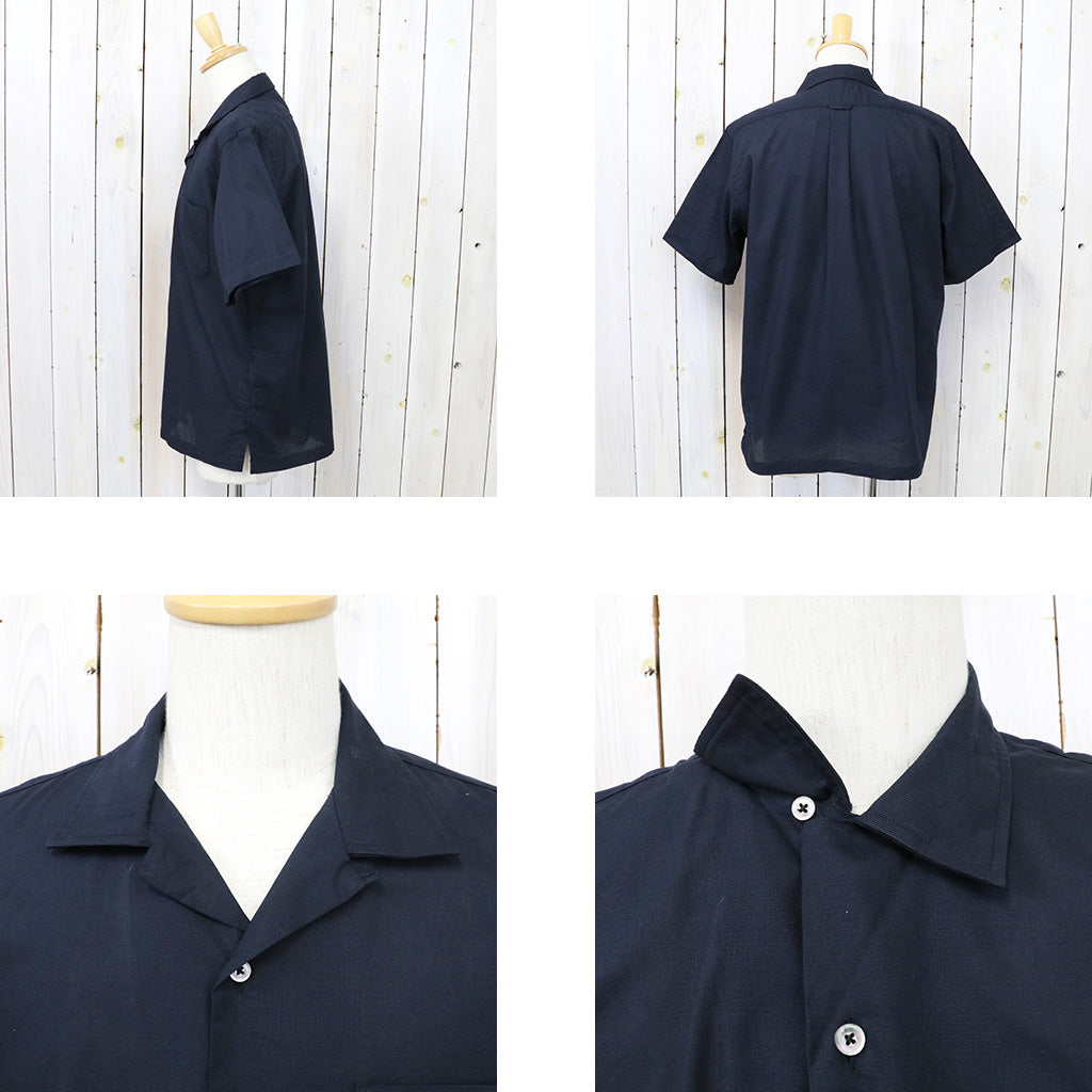 【SALE30%OFF】nanamica『Open Collar Panama S/S Shirt』(Navy)
