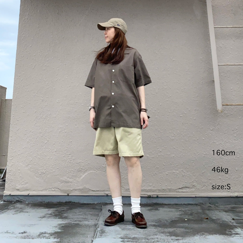 nanamica『Open Collar Panama S/S Shirt』(Taupe)