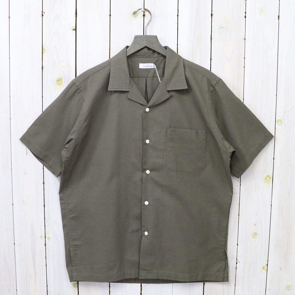 nanamica『Open Collar Panama S/S Shirt』(Taupe)
