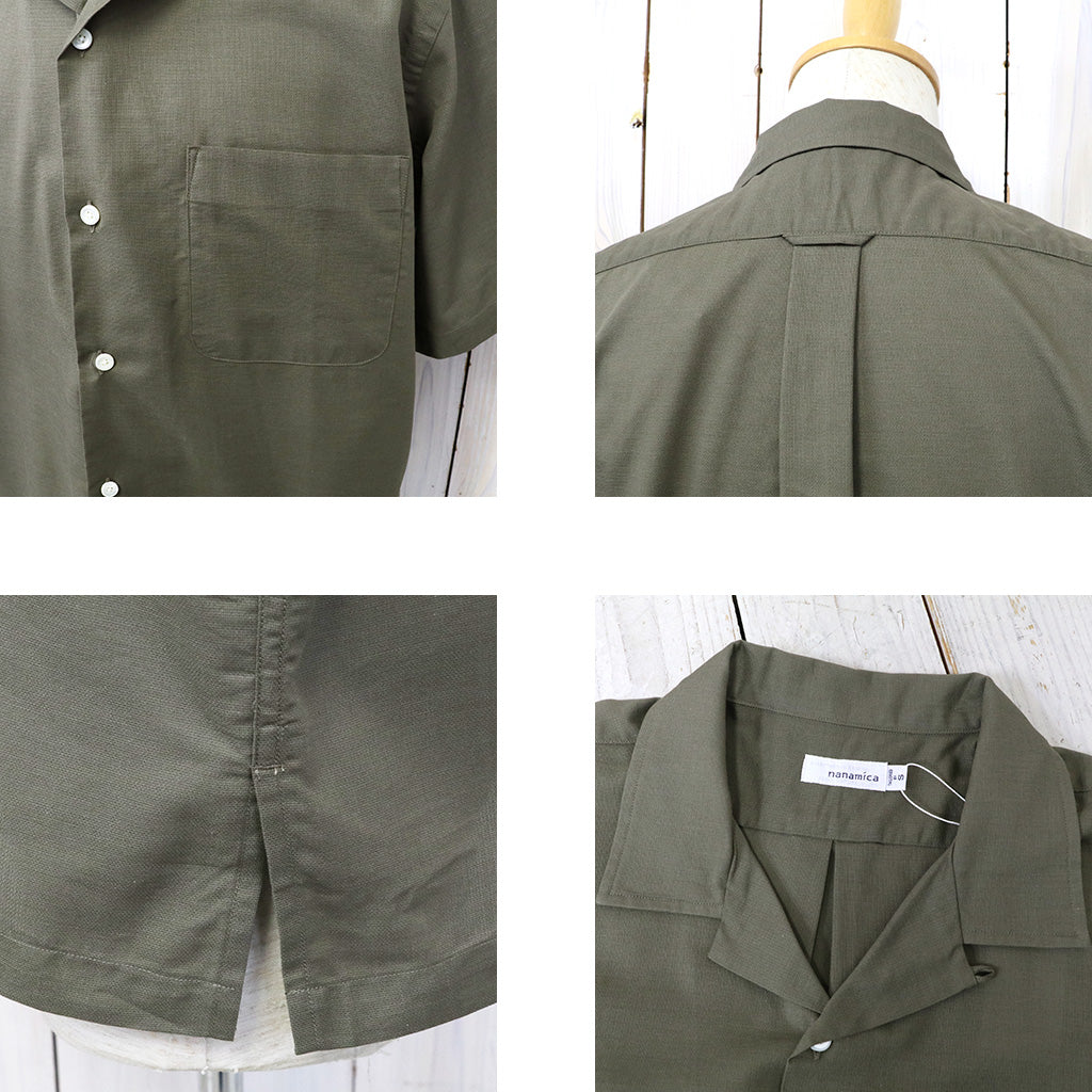 nanamica『Open Collar Panama S/S Shirt』(Taupe)