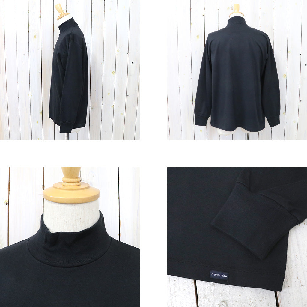 nanamica『L/S Mock Neck Tee』(Black)