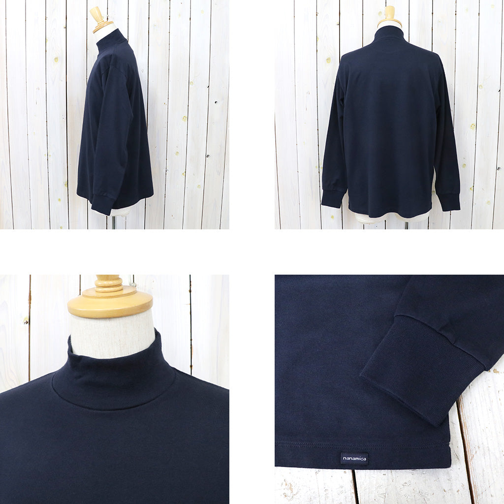 nanamica『L/S Mock Neck Tee』(Navy)