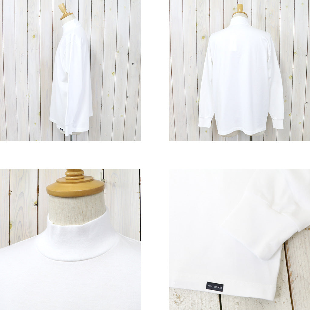 nanamica『L/S Mock Neck Tee』(White)