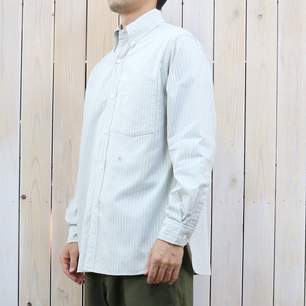 nanamica : Button Down Stripe Wind Shirt (Beige)