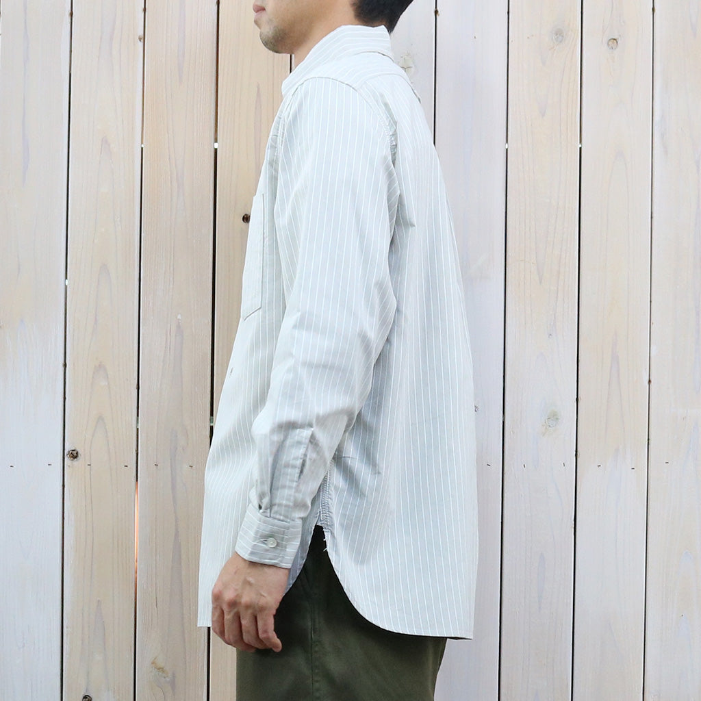 nanamica : Button Down Stripe Wind Shirt (Beige)