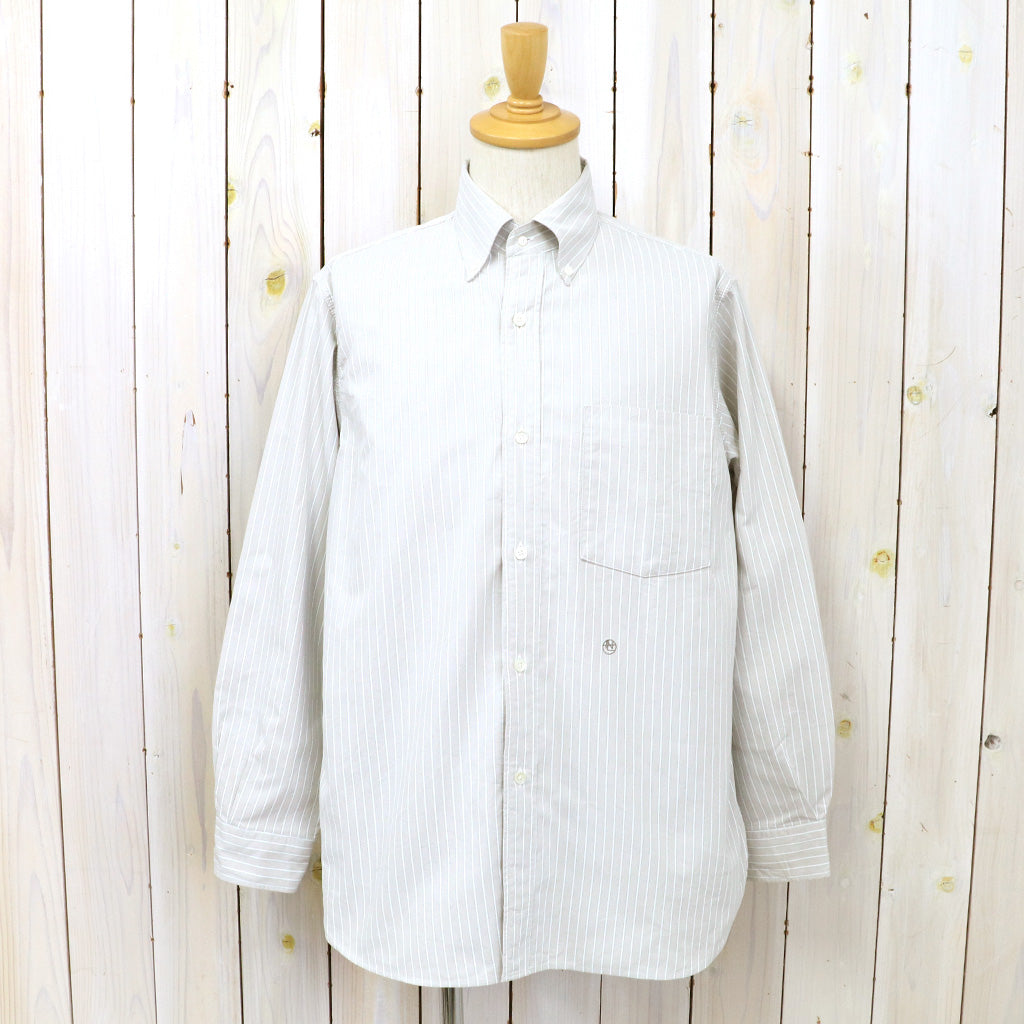 nanamica : Button Down Stripe Wind Shirt (Beige)