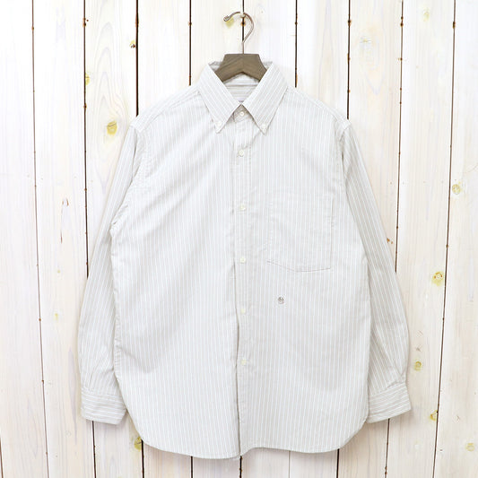 nanamica : Button Down Stripe Wind Shirt (Beige)