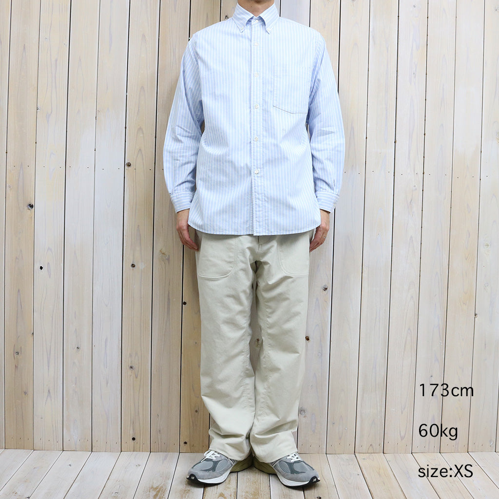 nanamica : Button Down Stripe Wind Shirt (Navy)