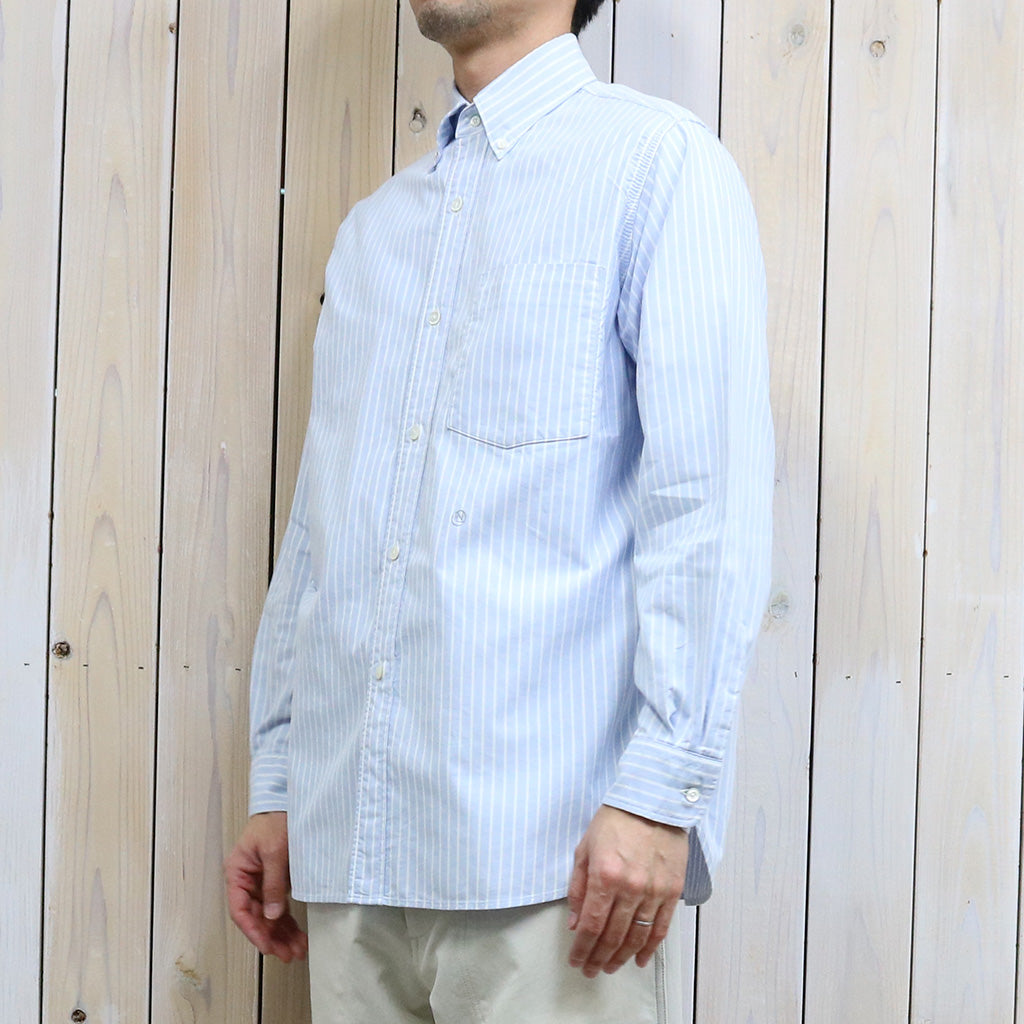 nanamica : Button Down Stripe Wind Shirt (Navy)