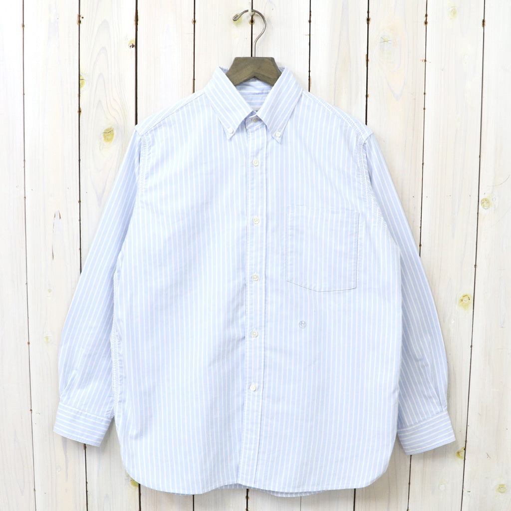 nanamica : Button Down Stripe Wind Shirt (Navy)