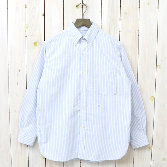 nanamica : Button Down Stripe Wind Shirt (Navy)