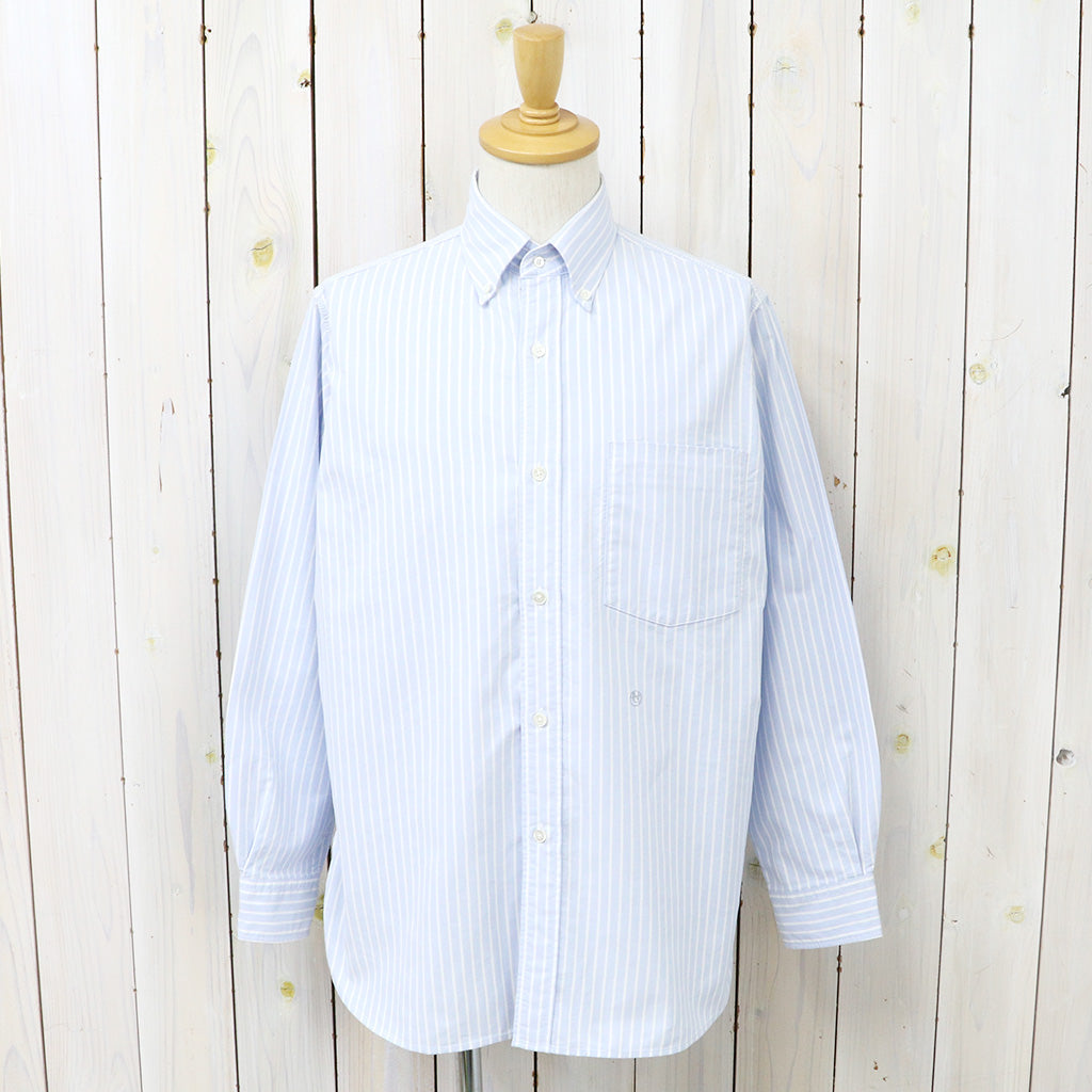 nanamica : Button Down Stripe Wind Shirt (Navy)