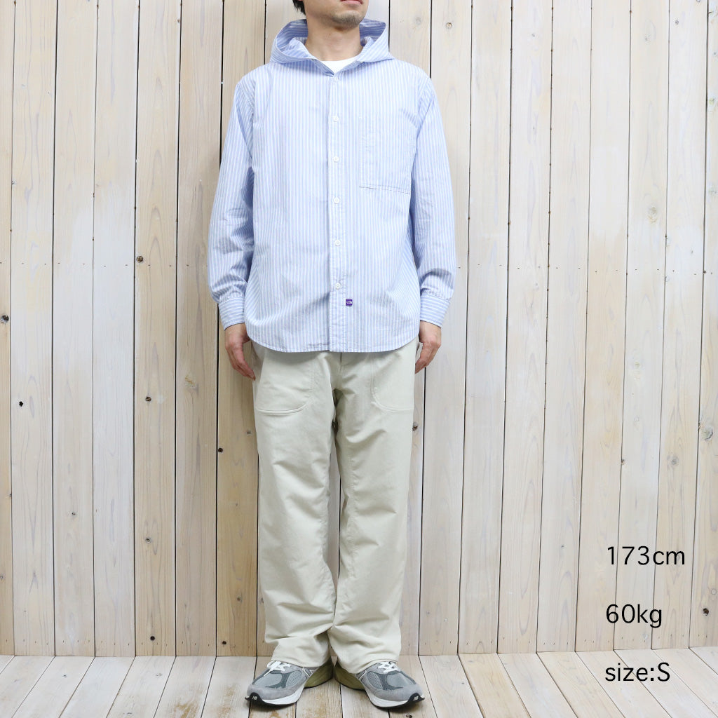 THE NORTH FACE PURPLE LABEL : Mountain Striped Hooded Shirt (Sax)