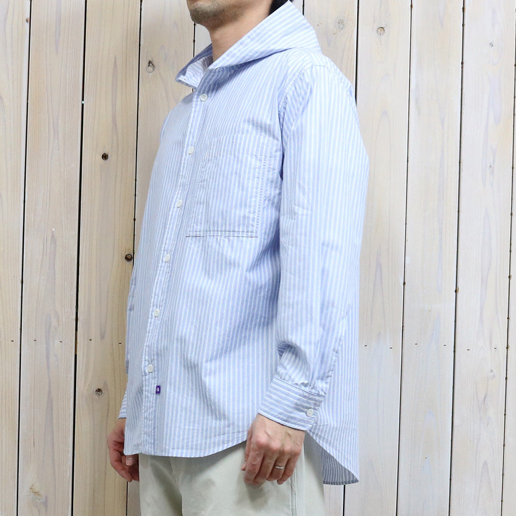 THE NORTH FACE PURPLE LABEL : Mountain Striped Hooded Shirt (Sax)
