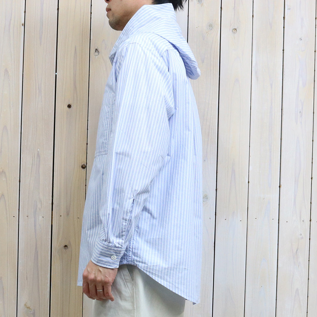 THE NORTH FACE PURPLE LABEL : Mountain Striped Hooded Shirt (Sax)