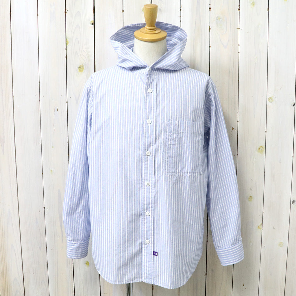 THE NORTH FACE PURPLE LABEL : Mountain Striped Hooded Shirt (Sax)
