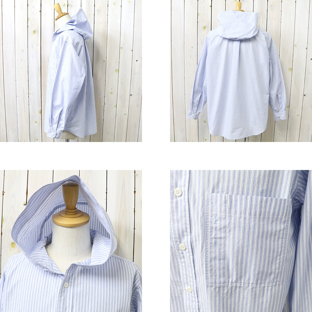 THE NORTH FACE PURPLE LABEL : Mountain Striped Hooded Shirt (Sax)