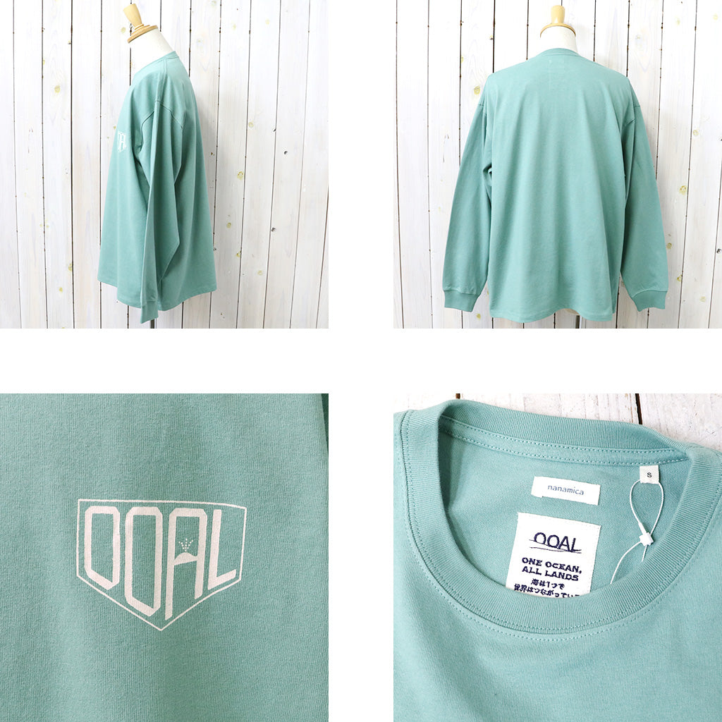 nanamica『OOAL L/S Graphic Tee』(Coral Green)