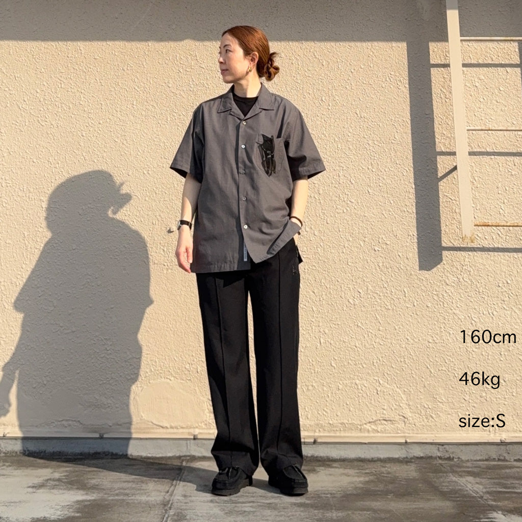 nanamica『Open Collar Panama S/S Shirt』(Gray)