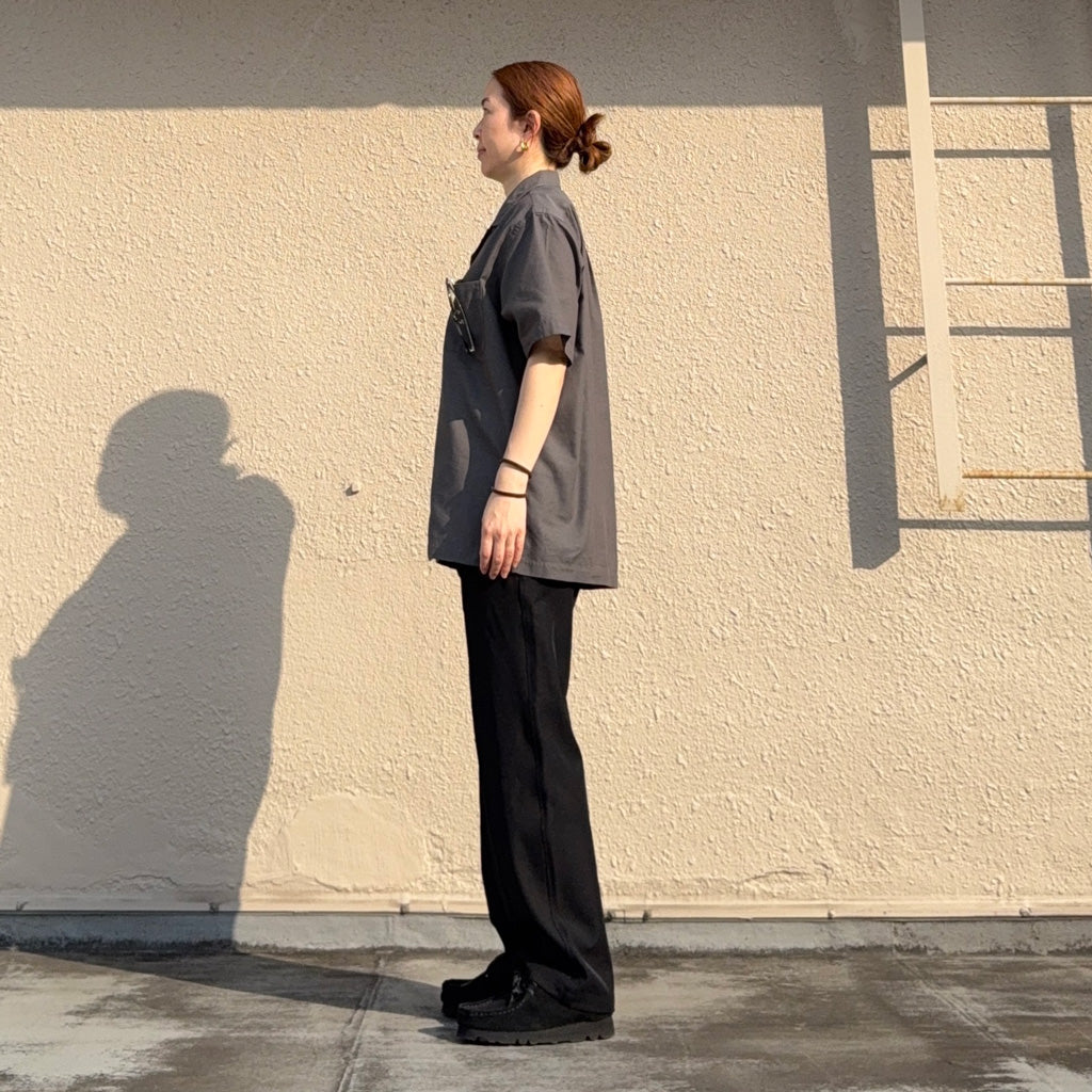 nanamica『Open Collar Panama S/S Shirt』(Gray)