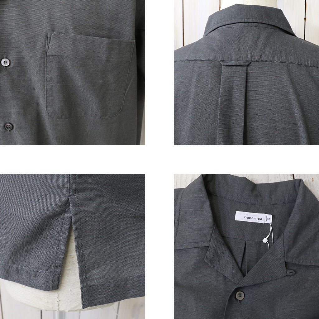 nanamica『Open Collar Panama S/S Shirt』(Gray)