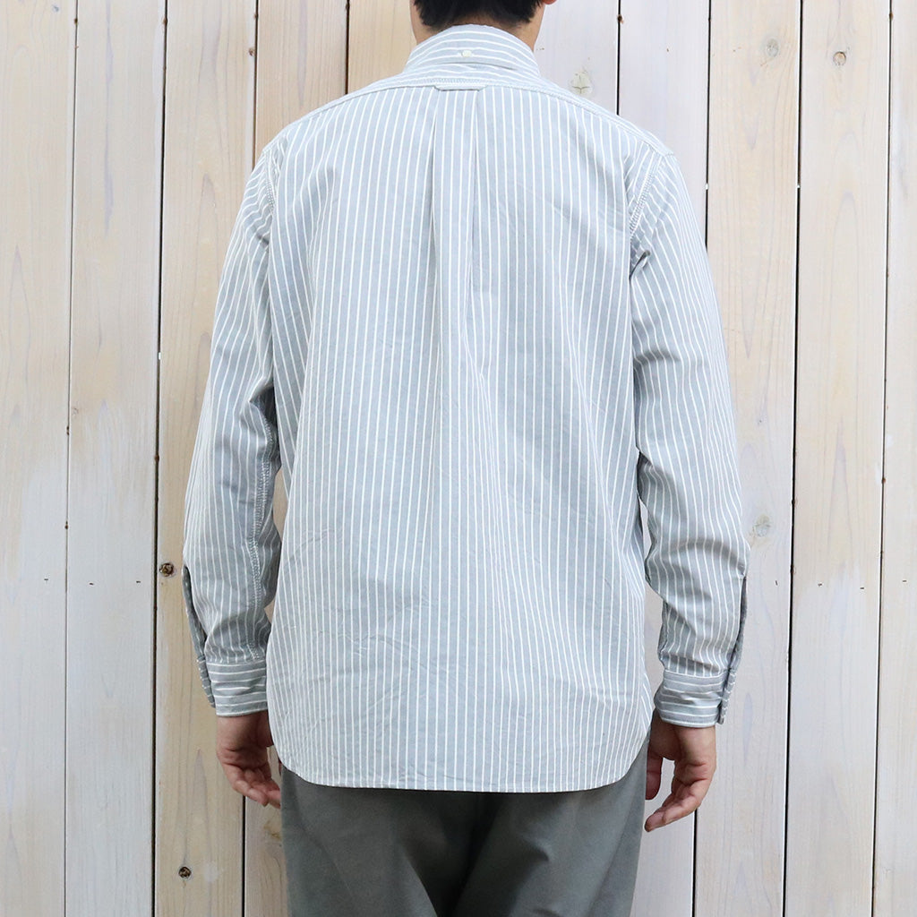 nanamica : Button Down Stripe Wind Shirt (Brown)