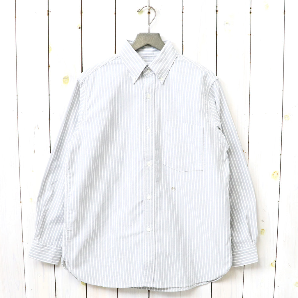 nanamica : Button Down Stripe Wind Shirt (Brown)