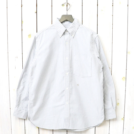 nanamica : Button Down Stripe Wind Shirt (Brown)