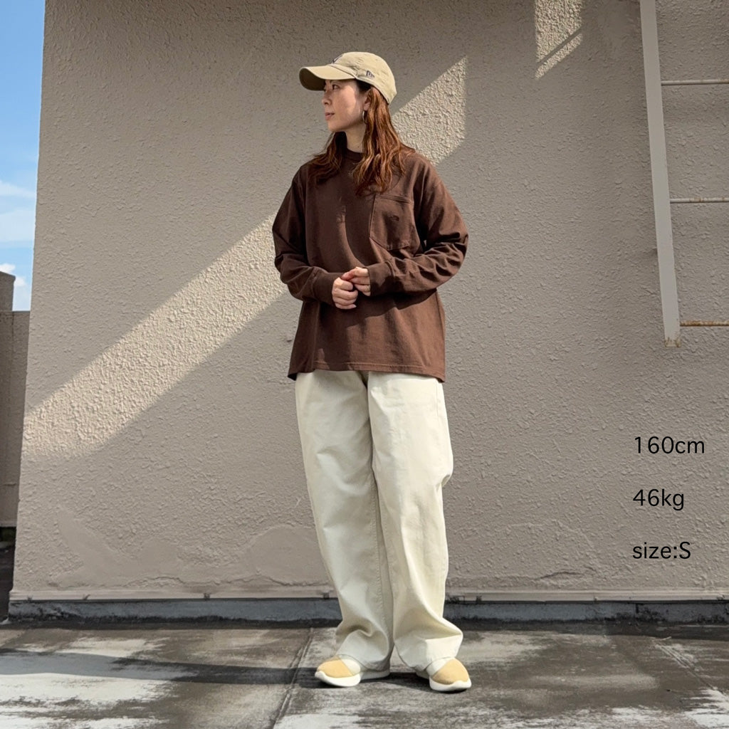 THE NORTH FACE PURPLE LABEL : 8oz Field Long Sleeve Pocket Tee (Brown)