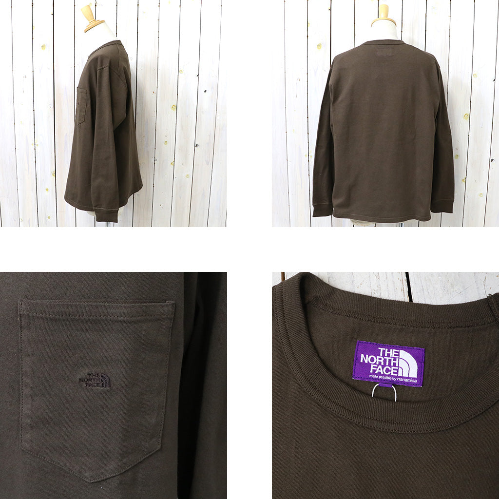 THE NORTH FACE PURPLE LABEL : 8oz Field Long Sleeve Pocket Tee (Brown)
