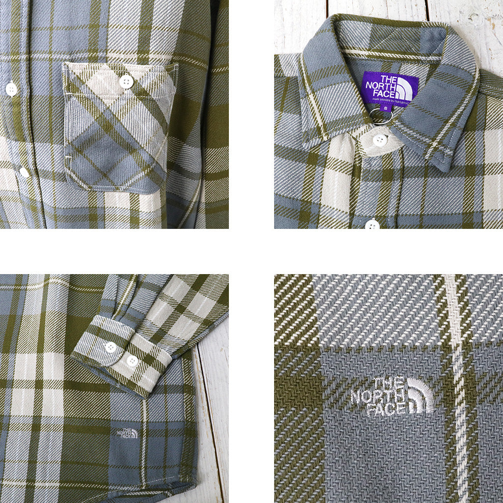 THE NORTH FACE PURPLE LABEL : Flannel Plaid Field Shirt (Khaki)