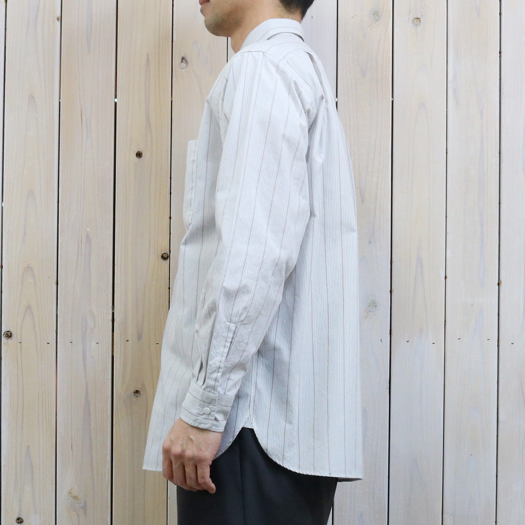 nanamica : Regular Collar Stripe Wind Shirt (Gray)