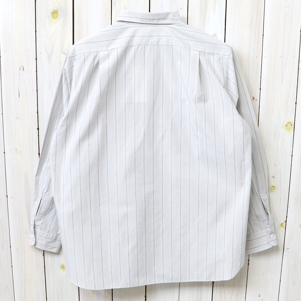 nanamica : Regular Collar Stripe Wind Shirt (Gray)