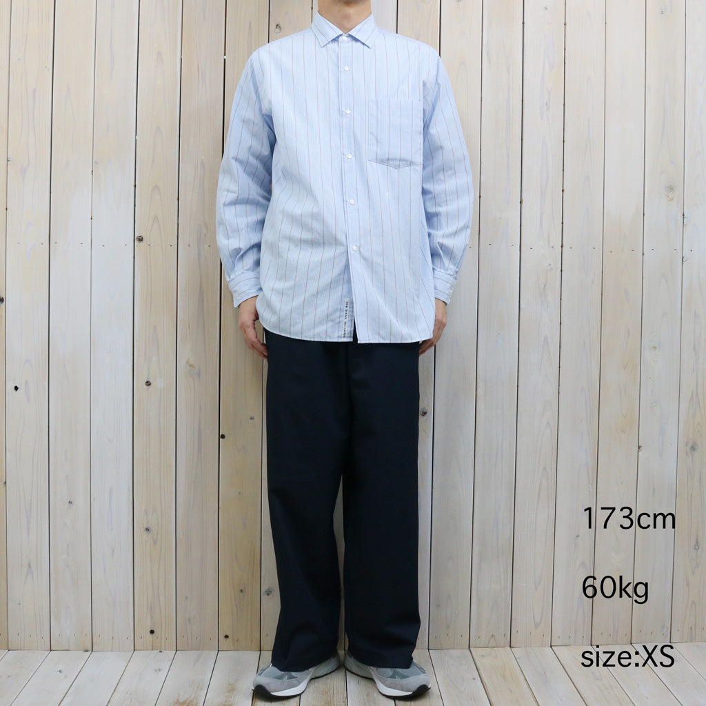 【SALE40%OFF】nanamica : Regular Collar Stripe Wind Shirt (Sax)